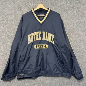 Holloway Notre Dame Fighting Irish Pullover Windbreaker Jacket Mens XL Navy Gold
